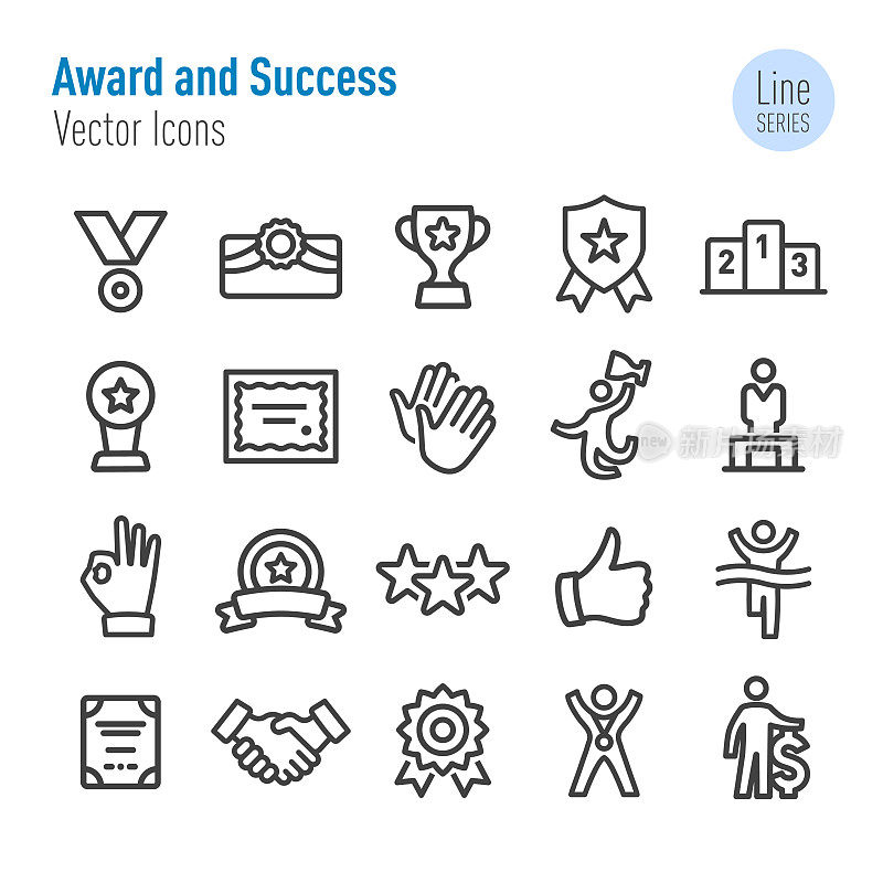 Award and Success Icons - Vector Line Series